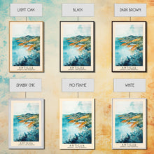 Load image into Gallery viewer, Antigua, Antigua and Barbuda Watercolor Beach Print, Vacation Gift, Antigua and Barbuda Wall Art, Framed Canvas Print, Framed Beach Painting