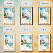 Load image into Gallery viewer, Belle-Ile Island, France Watercolor Beach Print, Vacation Gift, France Wall Art, Beach Painting, Beach Decor, Beach Painting