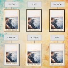 Load image into Gallery viewer, Block Island, Rhode Island,United States Watercolor Print, Vacation Gift, Rhode Island,United States Wall Art, Beach Painting, Beach Decor, Large Wall Art, Wood Frame Art
