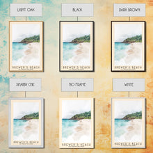 Load image into Gallery viewer, Brewer’s Beach, US Virgin islands Watercolor Print, Vacation Gift, US Virgin islands Wall Art, Beach Painting, Beach Decor, Large Wall Art, Wood Frame Art