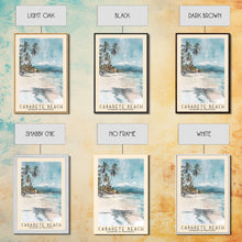 Load image into Gallery viewer, Cabarete Beach, Dominican Republic Watercolor Print, Vacation Gift, Dominican Republic Wall Art, Beach Painting, Beach Decor, Large Wall Art, Wood Frame Art