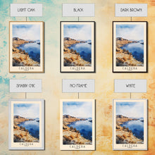 Load image into Gallery viewer, Caldera, Chile Watercolor Print, Vacation Gift, Chile Wall Art, Beach Painting, Beach Decor, Large Wall Art, Wood Frame Art