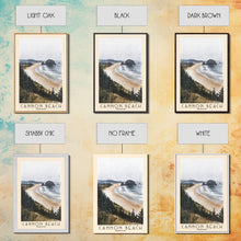 Carregar imagem no visualizador da galeria, Cannon Beach, Oregon Watercolor Beach Print, Vacation Gift, Oregon Wall Art, Framed Canvas Print, Framed Beach Painting