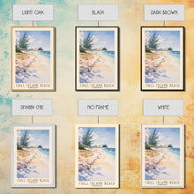 Cargar imagen en el visor de la galería, Chill Island Beach, Bahamas Watercolor Beach Print, Vacation Gift, Bahamas Wall Art, Framed Canvas Print, Framed Beach Painting