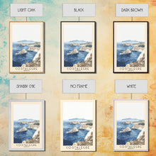 Load image into Gallery viewer, Costalegre, Mexico Watercolor Print, Vacation Gift, Mexico Wall Art, Beach Painting, Beach Decor, Large Wall Art, Wood Frame Art