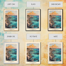 Load image into Gallery viewer, Cozumel, Mexico Watercolor Print, Vacation Gift, Mexico Wall Art, Beach Painting, Beach Decor, Large Wall Art, Wood Frame Art