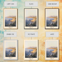 Load image into Gallery viewer, Crete, Greece Watercolor Beach Print, Vacation Gift, Greece Wall Art, Beach Painting, Beach Decor, Beach Painting