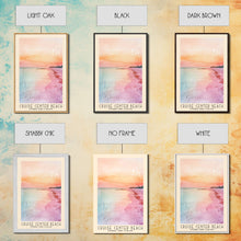 Load image into Gallery viewer, Cruise Center Beach, Turks and Caicos Watercolor Print, Vacation Gift, Turks and Caicos Wall Art, Beach Painting, Beach Decor, Large Wall Art, Wood Frame Art