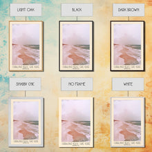 Load image into Gallery viewer, Curralinho Beach, Cape Verde, Senegal Watercolor Print, Vacation Gift, Senegal Wall Art, Beach Painting, Beach Decor, Large Wall Art, Wood Frame Art