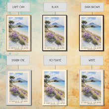 Load image into Gallery viewer, D’Urville Island, New Zealand Watercolor Beach Print, Vacation Gift, New Zealand Wall Art, Framed Canvas Print, Framed Beach Painting