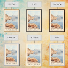 Load image into Gallery viewer, Damas Island, Chile Watercolor Beach Print, Vacation Gift, Chile Wall Art, Framed Canvas Print, Framed Beach Painting