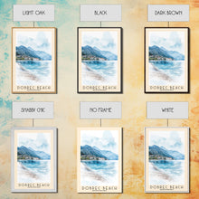 Load image into Gallery viewer, Dobrec Beach, Montenegro Watercolor Beach Print, Vacation Gift, Montenegro Wall Art, Beach Painting, Beach Decor, Beach Painting