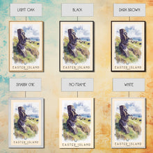 Load image into Gallery viewer, Easter Island, Chile Watercolor Beach Print, Vacation Gift, Chile Wall Art, Beach Painting, Beach Decor, Beach Painting