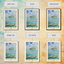 Load image into Gallery viewer, Glover’s Reef Atoll, Belize Watercolor Beach Print, Vacation Gift, Belize Wall Art, Beach Painting, Beach Decor, Beach Painting