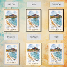 Load image into Gallery viewer, Ilıca Beach, Turkey Watercolor Beach Print, Vacation Gift, Turkey Wall Art, Beach Painting, Beach Decor, Beach Painting