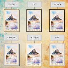 Load image into Gallery viewer, Mont Saint-Michel, France Watercolor Beach Print, Vacation Gift, France Wall Art, Beach Painting, Beach Decor, Beach Painting