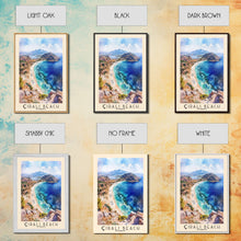 Load image into Gallery viewer, Çıralı Beach, Turkey Watercolor Print, Vacation Gift, Turkey Wall Art, Beach Painting, Beach Decor, Large Wall Art, Wood Frame Art