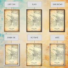 Load image into Gallery viewer, Portland Oregon Street Map, Framed Canvas Art, Oregon United States Road Map Wall Art, Office Wall Art, Portland Wall Decor for Office