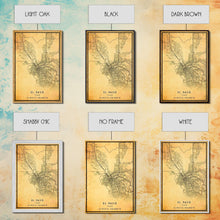 Load image into Gallery viewer, El Paso Texas Vintage Map Print, El Paso Map, Texas Map Art, El Paso City Road Map Poste, Vintage Gift Map, Travel Vacation Art, Rustic Map