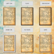 Carregar imagem no visualizador da galeria, Arlington Texas map print poster or framed canvas, Arlington map print poster canvas, Texas city map print poster canvas, Vintage Travel Art