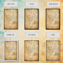 Carregar imagem no visualizador da galeria, Budapest Hungary map print poster or framed canvas, Budapest map print poster canvas, Budapest map print poster canvas, Vintage Travel Art