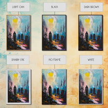 Load image into Gallery viewer, Creepy Haunted Cemetary Framed Canvas Print Halloween Art, Impasto Style Spooky Season Decor