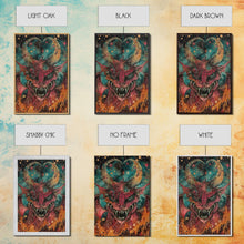 Cargar imagen en el visor de la galería, Fantastical Demon with Stars Framed Canvas Print | Halloween Monster Art | Spooky Starry Art | Scary Demon Art for Home Decoration