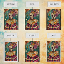 Load image into Gallery viewer, Day of the Dead Doll with Floral Crown Framed Canvas Print, Halloween Art, Creepy Wall Art, Spooky Home Decor, Scary Art, Unique Wall Decor