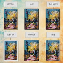 Cargar imagen en el visor de la galería, Colorful Haunted Cemetary, Springtime Halloween Mashup, Spooky Season Vibes, Framed Canvas Print, Haunted Graveyard