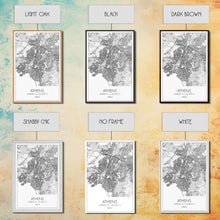 Load image into Gallery viewer, Athens Street Map, Greece Map, Travel Wall Art, Friendship Gift, Bedroom Art, Minimalist Art, Wall Art, Canvas Print, Canvas Wall Art