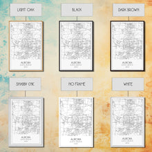 Carregar imagem no visualizador da galeria, Aurora Street Map, Illinois Map, City Map Wall Art, Daughter Gift, Travel Map, Minimalist Art, Wall Art, Canvas Print, Canvas Wall Art