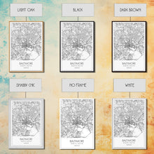 Carregar imagem no visualizador da galeria, Baltimore Street Map, Maryland Map, City Wall Art, Travel Print, Bedroom Print, Modern Art, Wall Art, Canvas Print, Canvas Wall Art