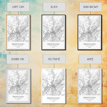 Load image into Gallery viewer, Birmingham Street Map, Alabama Map, City Map Art, Modern Art, Wall Art, Canvas Print, Canvas Wall Art, Minimalist Art, Housewarming Gift