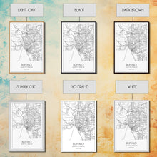Carregar imagem no visualizador da galeria, Buffalo Street Map, New York Map, City Map Art, Modern Art, Wall Art, Canvas Print, Canvas Wall Art, Wedding Gift, Home Office Wall Art