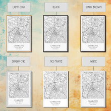 Cargar imagen en el visor de la galería, Charlotte Street Map, North Carolina Map, City Map Art, Modern Art, Wall Art, Canvas Print, Canvas Wall Art, Travel Wall Art, Gift For Mom
