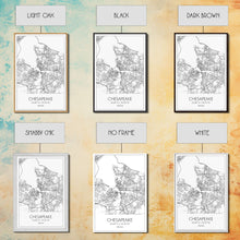 Cargar imagen en el visor de la galería, Chesapeake Street Map, Virginia Map, City Map Art, Modern Art, Wall Art, Canvas Print, Canvas Wall Art, Travel Art, Above Bed Décor