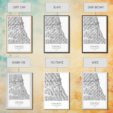 Load image into Gallery viewer, Chicago Street Map, Illinois Map, City Map Art, Modern Art, Wall Art, Canvas Print, Canvas Wall Art, Travel Wall Décor, Unique Wall Art