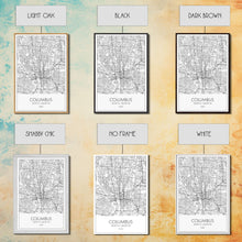Cargar imagen en el visor de la galería, Columbus Street Map, Ohio Map, City Map Art, Minimalist Art, Wall Art, Canvas Print, Canvas Wall Art, Travel Decor, Office Wall Art