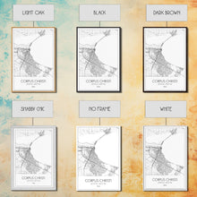 Load image into Gallery viewer, Corpus Christi Street Map, Texas Map, City Map Art, Minimalist Art, Wall Art, Canvas Print, Travel Wall Décor, Gift For Dad, Office Décor
