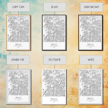 Load image into Gallery viewer, Frisco Street Map, Texas Map, City Map Art, Minimalist Art, Wall Art, Canvas Print, Black And White Art, Office Wall Art, Aviation Gift