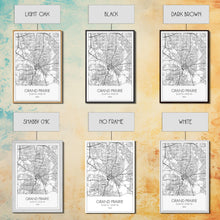 Load image into Gallery viewer, Grand Prairie Street Map, Texas Map, City Map Art, Minimalist Art, Wall Art, Canvas Print, Black And White, Travel Print, Anniversary Gift