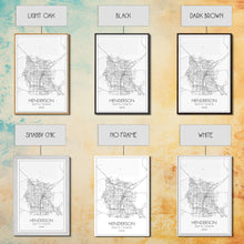 Load image into Gallery viewer, Henderson Street Map, Nevada Map, City Map Art, Minimalist Wall Art, Wall Art, Canvas Print, Gifts For Her, Travel Art, Man Cave Art,