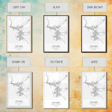 Load image into Gallery viewer, Oxnard Street Map, California Map, City Map Art, Minimalist Art, Wall Art, Canvas Print, Bedroom Print, Anniversary Gift, Travel Wall Print