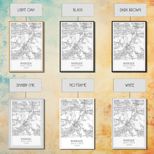 Load image into Gallery viewer, Riverside Street Map, California Map, City Map Art, Minimalist Art, Wall Art, Canvas Print, Unique Wall Décor, Boyfriend Gift, Travel Art