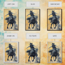 Load image into Gallery viewer, Bold Cowboy in Action Framed Canvas Print - Captivating Western Decor, Stunning Wall Art for Living Room, Bedroom