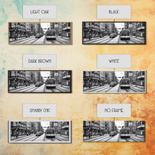 Load image into Gallery viewer, Big City Canvas Print, City Art, Cars, Bus, Buildings, Large Urban Art Print, Original Art, Wall Decor, Panoramic, Wall Art, Canvas Print