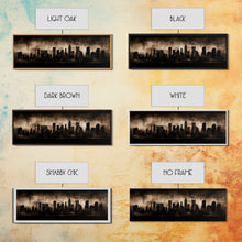 Cargar imagen en el visor de la galería, City Skyline Grunge Wall Art Canvas Print, City Art, Dark Urban Art, Large Urban Art Print, Wall Decor, Panoramic, Wall Art, Canvas Print