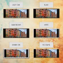 Cargar imagen en el visor de la galería, Colorful Abstract Row Of Buildings City Canvas Print, Large Urban Art Print, Cityscape Art, Vibrant Art, Panoramic, Wall Art, Canvas Print