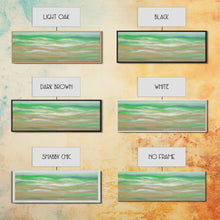 Carregar imagem no visualizador da galeria, Abstract Green Ocean Wall Art Canvas Print, Minimalist Ocean Art, Seascape Wall Decor, Wall Art, Panoramic, Wall Art, Canvas Print