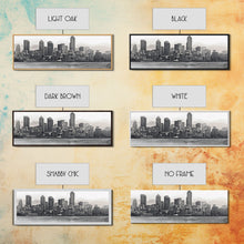 Cargar imagen en el visor de la galería, Cityscape Wall Art, City Skyline Wall Art, Black And White Large Art Print, Wall Decor, Framed Canvas, Panoramic, Wall Art, Canvas Print